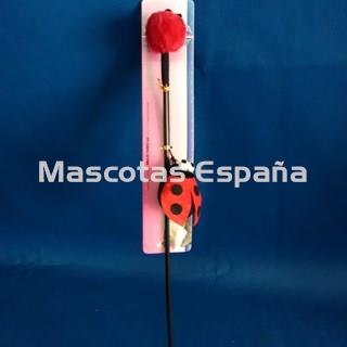 RECORD Cat&Rina Juguete Pluma Gato LadyBug 40cm - Imagen 1